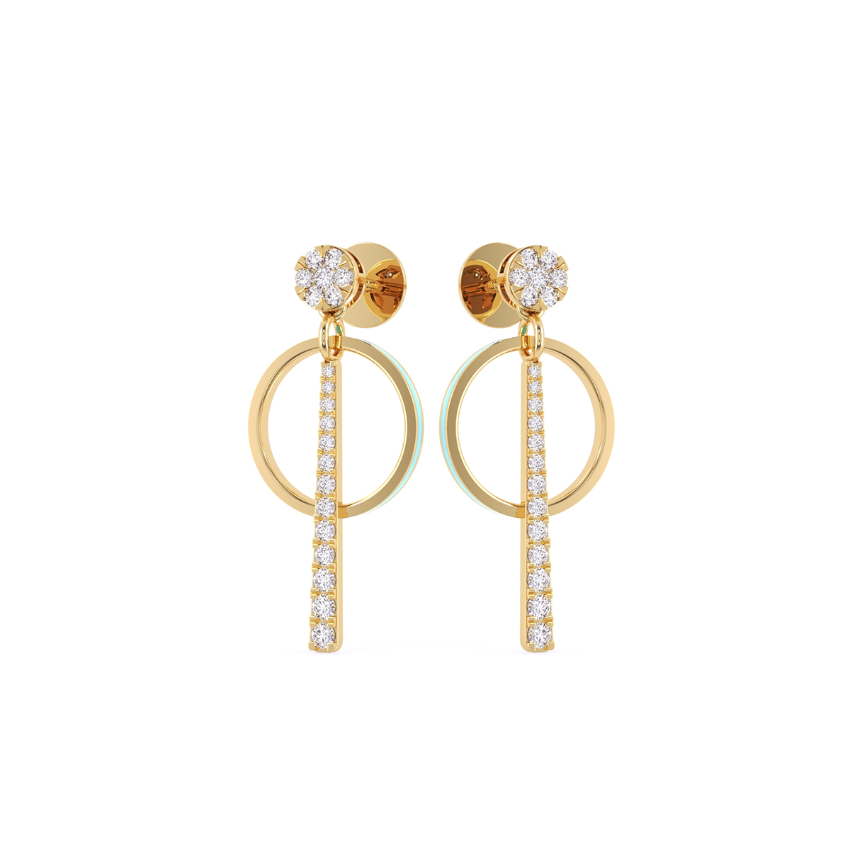 Fancy Open Circle Drop Earrings For Women